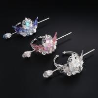 【CW】 Floral Hair Stick Men Circel Hairpin Chinese Fork Fashion Headwear Couple Accessories