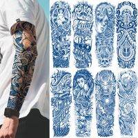 hot【DT】 full arm sleeve temporary tattoo natural juice ink waterproof tattoos long lasting 2 weeks large size body art men