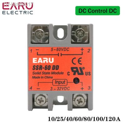 ☾∏ SSR-40DD SSR-60DD SSR 10A 25A 40A 60A 80A 100A 120A Solid State Relay Module DC 3-32V Input DC 5-60V Output Voltage Transformer