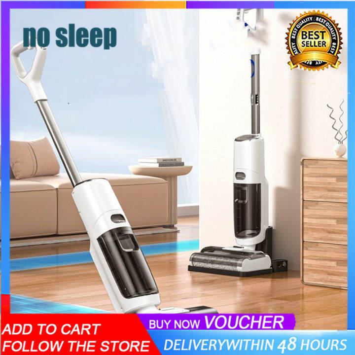 Cordless hard mop floor scrubber, vacuum sweeping mopping integrated