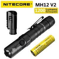 ใหม่ NITECORE ไฟฉายกล Mh12v2 1200LM ไฟฉาย USB-C LED V6 XP-L2ชาร์จได้พร้อมแบตเตอรี่5000Mah สำหรับการตั้งแคมป์