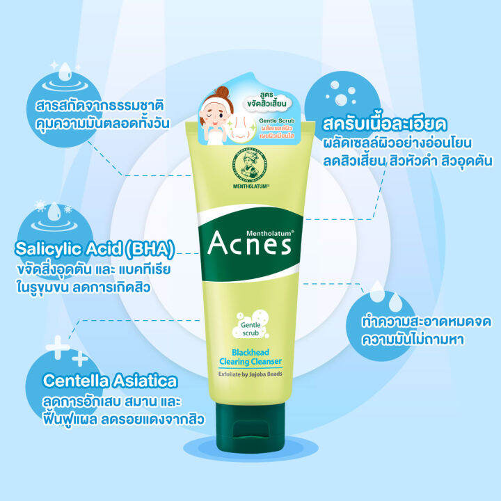 mentholatum-acnes-เมนโทลาทั่ม-โฟมล้างหน้า-แอคเน่-สูตรกระจ่างใส-หน้าใสไร้สิว-สะอาดล้ำลึก-ขจัดสิวเสี้ยน-คุมมัน-50-100-g