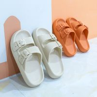 【CW】 Newly Women/men Beach Sandals Soft Slippers Ladies Thick Bottom EVA Flip Flops Buckle Light Sandalias Summer Soft Shoes Slides