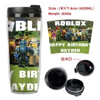 โลกเสมือนจริง ROBLOX นักเรียนในครัวเรือนดื่มถ้วยถ้วยน้ำสร้างสรรค์คู่ฉนวนกันความร้อนถ้วยพลาสติก r