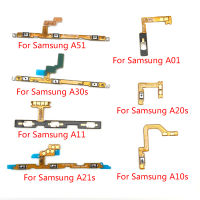 20ชิ้นสำหรับ A01 Samsung A10 A10S A11 A20 A20S A21S A30 A30S A50 A50S A70S A51 A71สายเคเบิลงอได้ปุ่มปรับระดับเสียงด้านข้างที่มีไฟ A920