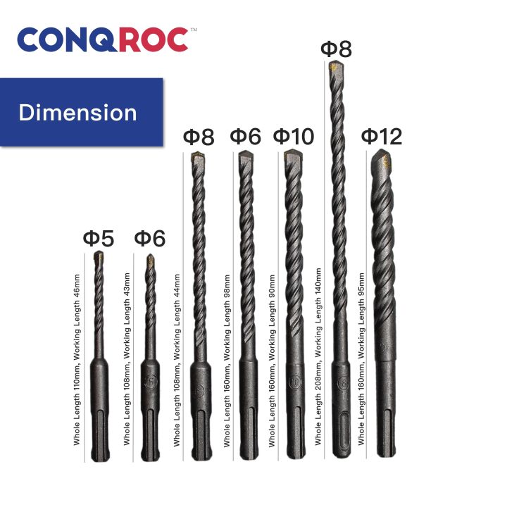 ชุดค้อน-sds-ไฟฟ้า8ชิ้นพร้อมชุดเครื่องมือเจาะสว่านเจาะอิฐบิตสำหรับเจาะอิฐคอนกรีต-drywall