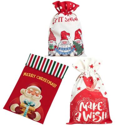 Christmas Bags Santa Wish Rudolf Christmas Drawstring Gift Bags Christmas Wrapping Bags Christmas Gift for Friends Family nice