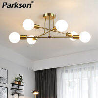 E27 Modern Chandelier Ceiling Lamp Iron Minimalist Personality Creative LED Lighting For Home Bedroom Bathroom Gold Black