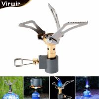 ■ ⚡⚡【In stock】Virwir Original 3000W Camping Gas Stove Outdoor Cooking Portable Foldable Split Burner with Gas Conversion Head Adapter maximum fuel saving Super Lightweight Mini Pocket One-Piece Titanium Alloy