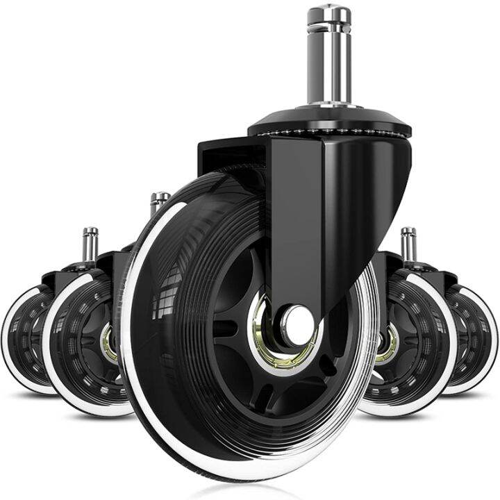 Office Chair Wheels Universal Silent Casters PU Chair Wheels Set of 5
