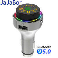 JaJaBor FM Transmitter เครื่องเล่น MP3ในรถยนต์ TF Card U Disk Playback Dual USB Car Charger แฮนด์ฟรี Bluetooth 5.0 Car Kit FM Modulator