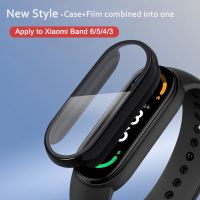 ป้องกันหน้าจอกระจกเคสสำหรับ Mi Band 7 5 6 4 NFC + ฟิล์มฝาครอบป้องกันคุ้มครองเต็มรูปแบบสำหรับเคส Mi Band 6 7 5 4