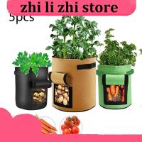 zhilizhi Store 5x 4/7/10 Gal Potato Plant Grow Bags Home Garden Tomato Growing Pot Greenhouse Veg Planters