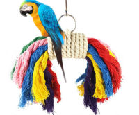 นกแก้วสีสันที่นกเกาะของเล่นของเล่นนก Budgie เชือกควบคุมบันไดของเล่นสำหรับนก