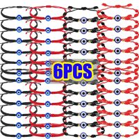 6pcs Lucky Red String Bracelet For Women Men Handmade 7 Knot Blue Evil Eye Bead Braided Rope Couple Bracelet Jewelry Wholesale Charms and Charm Bracel