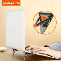 CABLETIME ขาตั้งแล็ปท็อป Ultra-Thin Metal Triangle Stable Holder พับได้สำหรับ Notebook Tablet cket C410