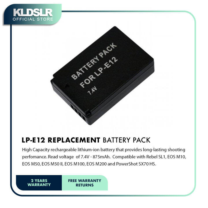 Red Buffalo LP-E12 (Canon LP-E12) Lithium-Ion Battery Pack for EOS M50 ...