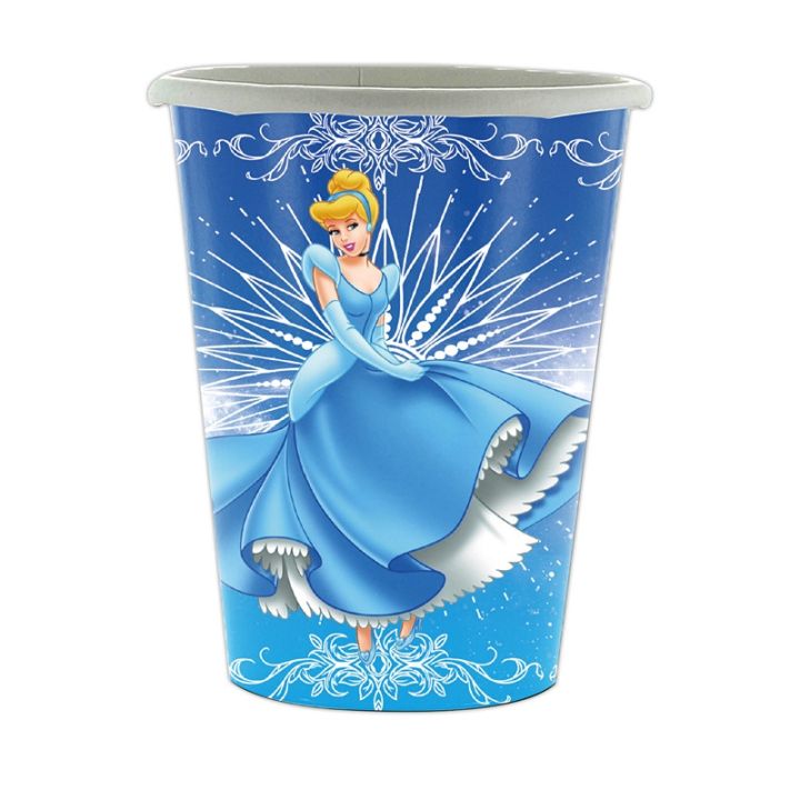 cw-cinderella-theme-birthday-disposable-tableware-cup-plate-tablecloth-backdrop-baby-shower-supplies