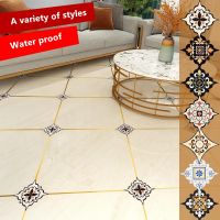 36pcs PVC Self Adhesive Ceramic Tile Stickers Waterproof Wall Sticker Art Diagonal Floor Stickers Kitchen Decorative Sticker