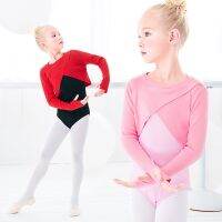 【Love ballet】บัลเล่ต์เสื้อกันหนาวสาวเต้นรำเสื้อกันหนาวเด็กเสื้อถักข้ามฤดูหนาวที่อบอุ่นบัลเล่ต์ยิมนาสติกแจ็คเก็ตที่มีหลุม Cuffs เสื้อเต้นรำ