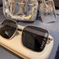 [IN STOCK] Fast Delivery [with Chain] 23 Years of Sun Protection High-end Miu~sunglasses Fashion Ultra Light Sunglasses Luxury Brand 51Y