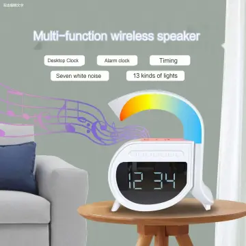 G Shape Bluetooth Speaker LED Alarm Clock RGB Atmosphere