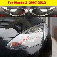 กรอบไฟหน้ารถเคสใสโป๊ะโคมไฟสำหรับ Mazda 2ไฟหน้าฝาครอบเลนส์ไฟหน้ากระจก2007-2012