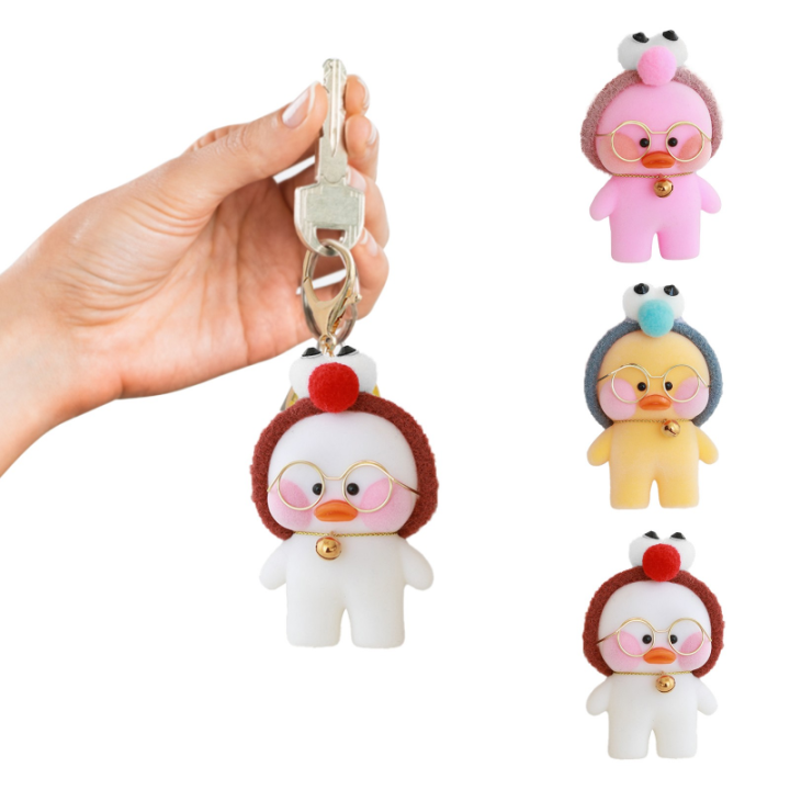 New Arrival Cute Lalafanfan Duck Keychain Kawaii Cafe Mimi plush toy ...