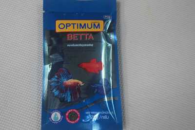 OPTIMUM Betta 20 กรัม อาหารปลากัด เหมาะกับปลากัดทุกสายพันธุ์ น้ำไม่ขุ่น จำนวน 3 ซอง