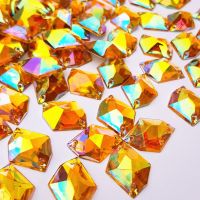 150Pcs 17x21mm Yellow Sew on Acrylic Fancy Sewing Stone and Crystals Rhinestone For Sewing DIY Crafts Costume Dress Accessories