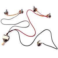 【CW】 1Set Wiring Harness 3 Way Toggle 2V2T 500K Pots  amp; Jack Les