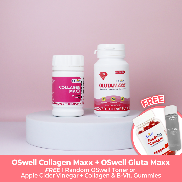 Oswell 1 Collagen Maxx 90 Tablet 1 Gluta Maxx For Anti Aging And Glowing Skin Fda Approved 0206