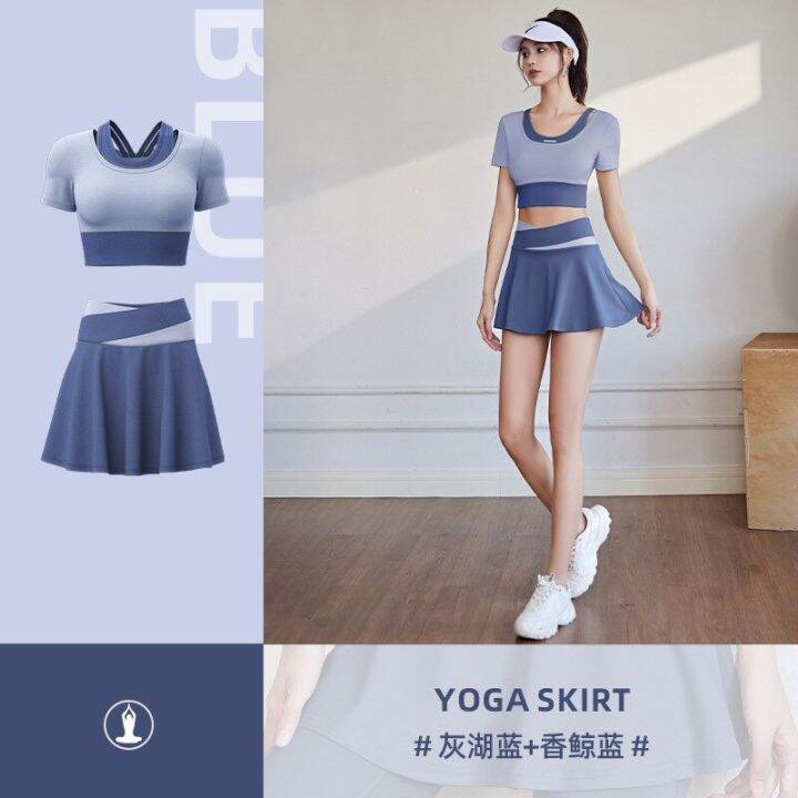 color-blocking-fake-two-piece-short-skirt-anti-aliasing-shorts-high-elastic-nude-tight-sports-skirt-running-tennis-fitness-suit