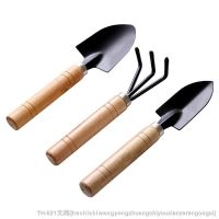 【LZ】✑♞  3pcs Mini Garden Shovel Rake Spade Erramientas Bonsai Tools Set Wooden Handle for Flowers Potted Plant Garden Tools