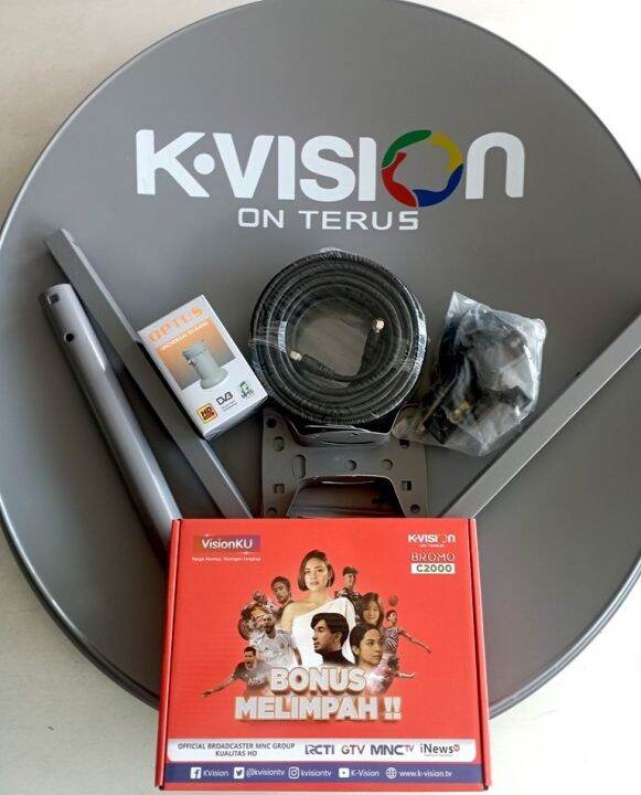 KVision GASSPOL Satellite Receiver lengkap Dish Parabola 60cm & LNB Ku