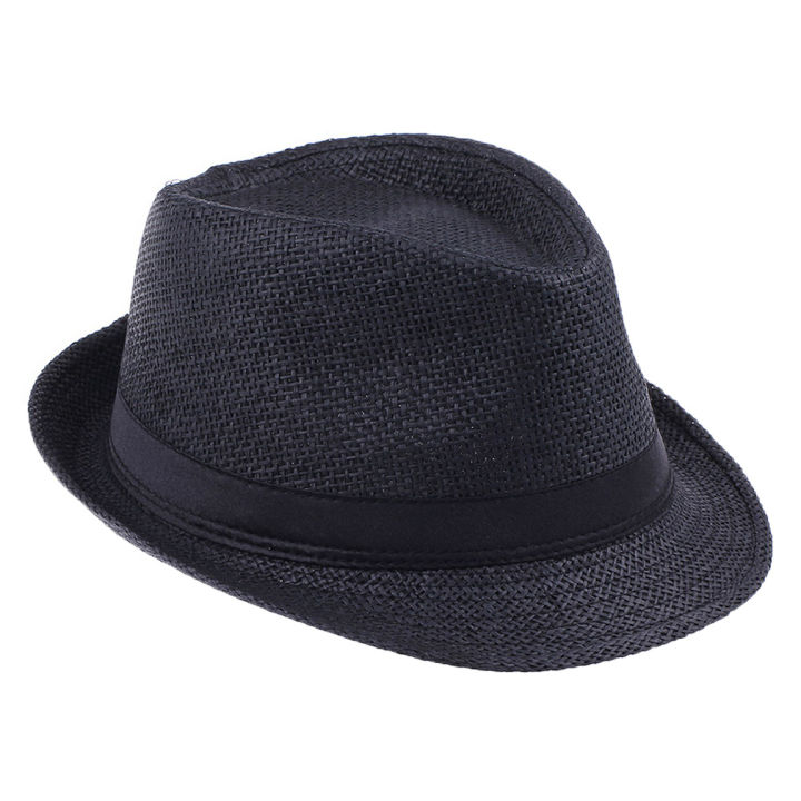 cod-หมวกกันแดดฤดูร้อนหมวกทรงสูงหมวกกันแดดสำหรับผู้ชายและผู้หญิง-หมวกฟางกลางแจ้งหมวกแจ๊สหมวกอังกฤษโค้ง-christmas-gift