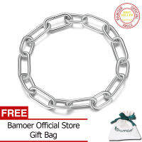 BAMOER 925สร้อยข้อมือกระดาษมีเอกลักษณ์สีทองเครื่องประดับแฟชั่นสำหรับผู้หญิง BSB078