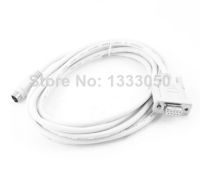 ✎✵♀ 9.8ft RS232 DB9 Female to 8 Pin Din Male PLC Programming Cable White