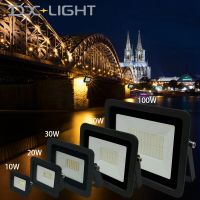 Ultra-thin 10W 20W 30W 50W 100W ไฟ LED น้ำท่วม 110 V/220 V Floodlight Spotlight IP68 กันน้ำกลางแจ้งสวนโคมไฟ