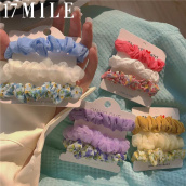 17MILE 3 pcs set elastic hair tie Korean fashion color hair rope simple Scrunchies Ponytail hair accessories