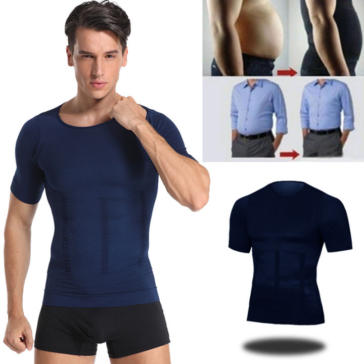 Men Slimming Body Shaper Belly Chest Compression Vest Girdle T