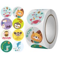 100-500pcs Cute Animal Stickers for Kids Children Kindergarten Teacher Reward English Sticker Label For Encouragement Stickers  Labels