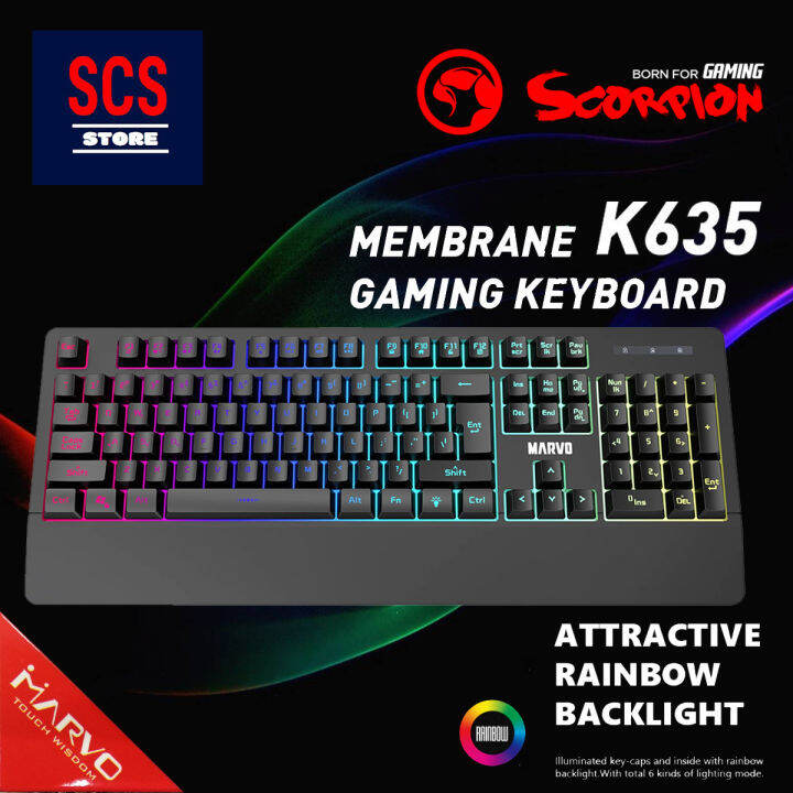 Marvo K635 K606 Scorpion Membrane Gaming Keyboard Lazada