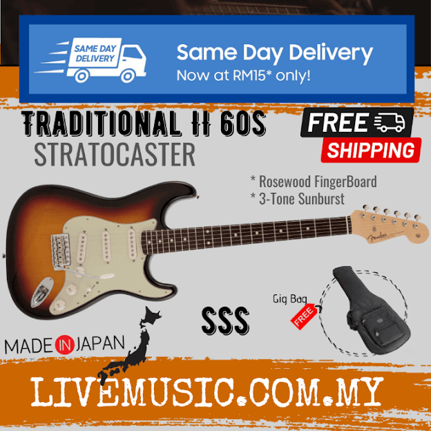 Fender Japan Traditional II 60s Stratocaster Electric Guitar, RW