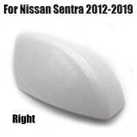 รถกระจกมองข้างขวาฝาครอบสีขาวไม่มีสัญญาณไพรเมอร์สำหรับนิสสัน Sentra 2012-2019ฝาครอบกระจก