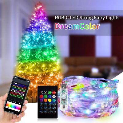5-20M Smart Christmas Lights RGB Christmas Tree Fairy String Light APP Bluetooth Control Waterproof Lamp for New Year Home Decor