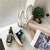 CODddngkw3 Large Size 41 42 Ulzzang Women Canvas Shoes High Top Pastel Colour Sneakers Korean Retro Vintage Casual Sneaker