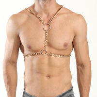 Body Chest Chain สำหรับผู้ชายเครื่องประดับคอสเพลย์เครื่องแต่งกาย Body Sex Rave Party เครื่องแต่งกายโลหะ Chain ฤดูร้อนชายหาด Accessories