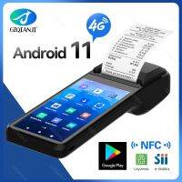 4G แอนดรอยด์11 POS PDA เทอร์มินัลการรับความร้อนแบบพกพา58มม. เครื่องพิมพ์พกพาได้ทุกจุด Loyverse กับ NFC 1D เครื่องสแกนเนอร์ CCD