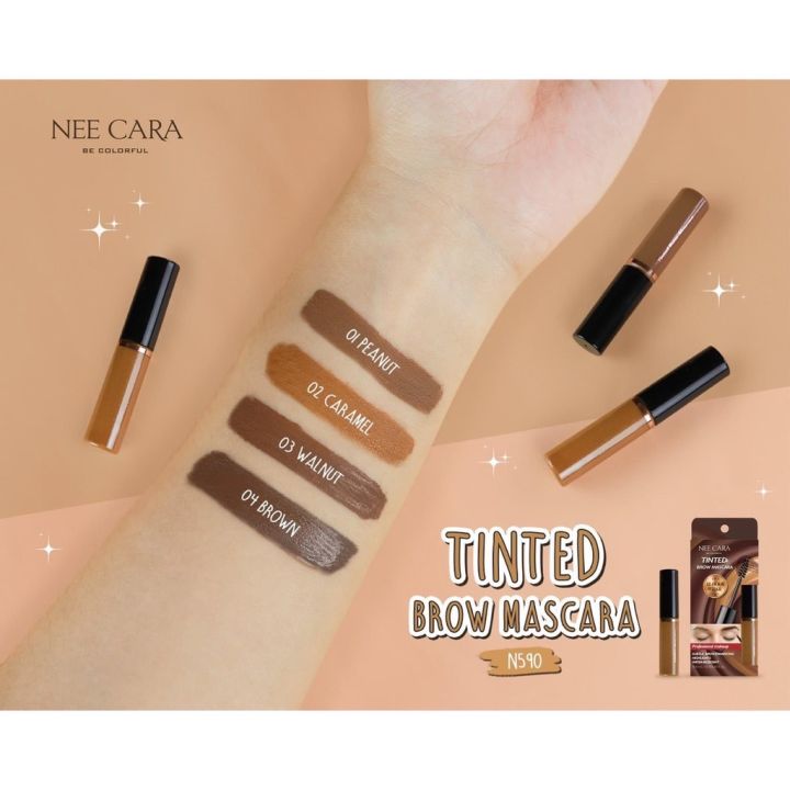 nee-cara-tinted-brow-mascara-n590-มาสคาร่าคิ้ว-ช่วยเติมขนคิ้วให้เต็ม-ดูมีมิติ-เคลือบเส้นขน-ของแท้-พร้อมส่ง